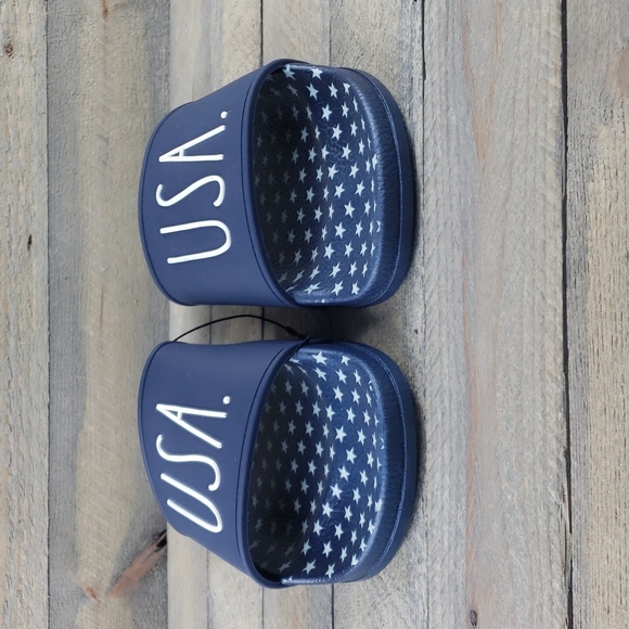 rar dunn USA Slides Sandals Navy White Patriotic - Picture 4 of 8